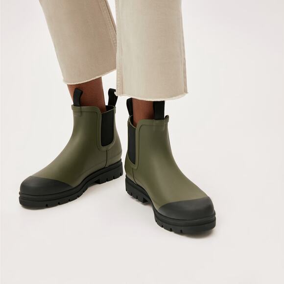 Everlane The Rain Boot Forest Green Black Chunky Chelsea Waterproof Sz 10 NEW - Picture 7 of 16